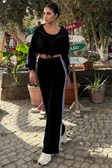 Black Women Blouse, Pants & Sport Jacket Set