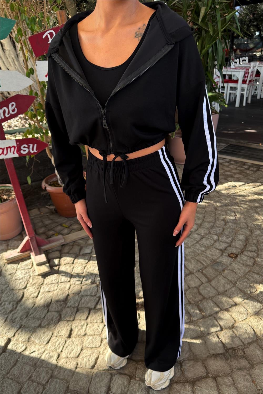 Black Women Blouse, Pants & Sport Jacket Set