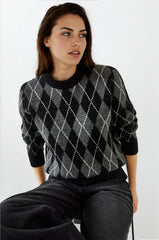 Black & Anthracite Women Sweater