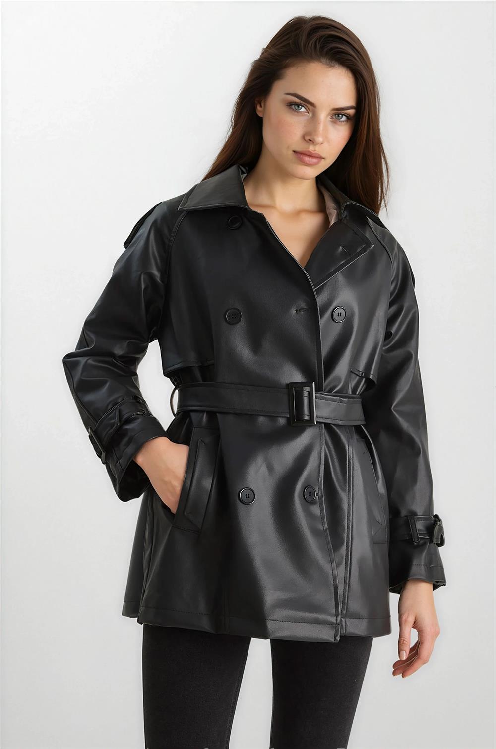 Black Women Trench Coat