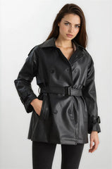 Black Women Trench Coat