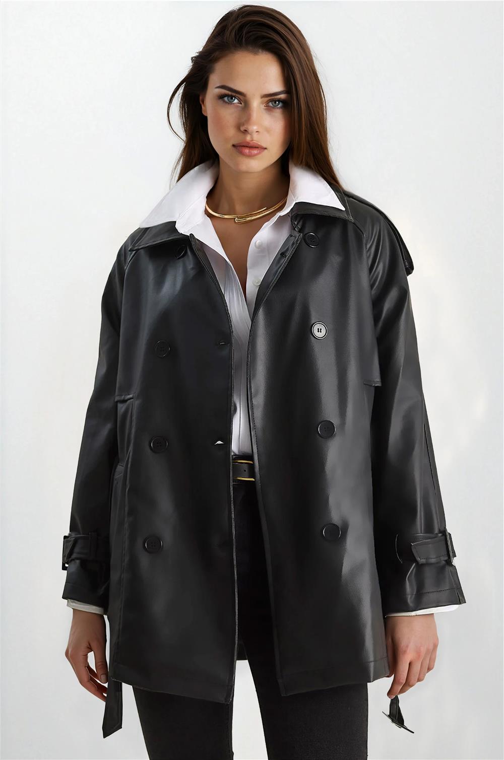 Black Women Trench Coat