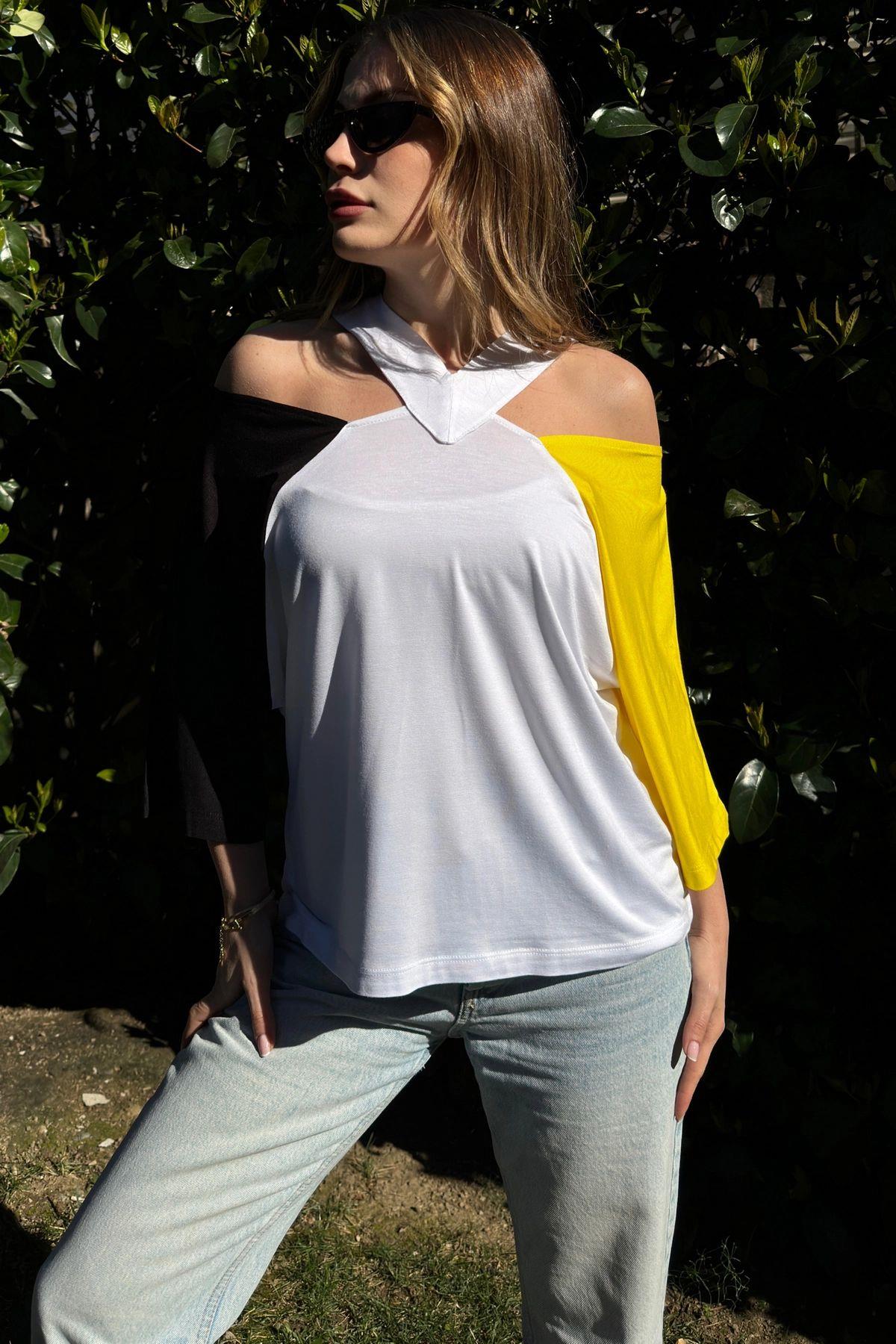 Black & Yellow Women Blouse
