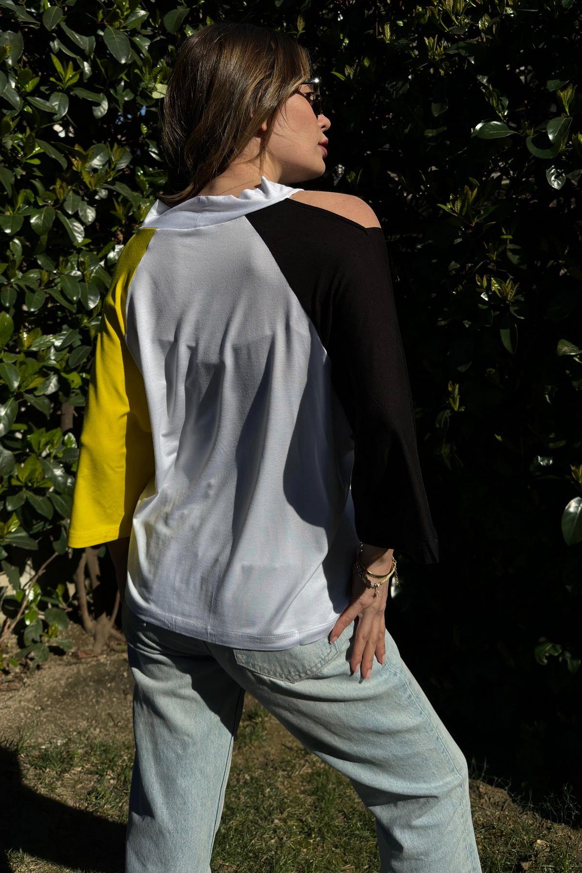 Black & Yellow Women Blouse