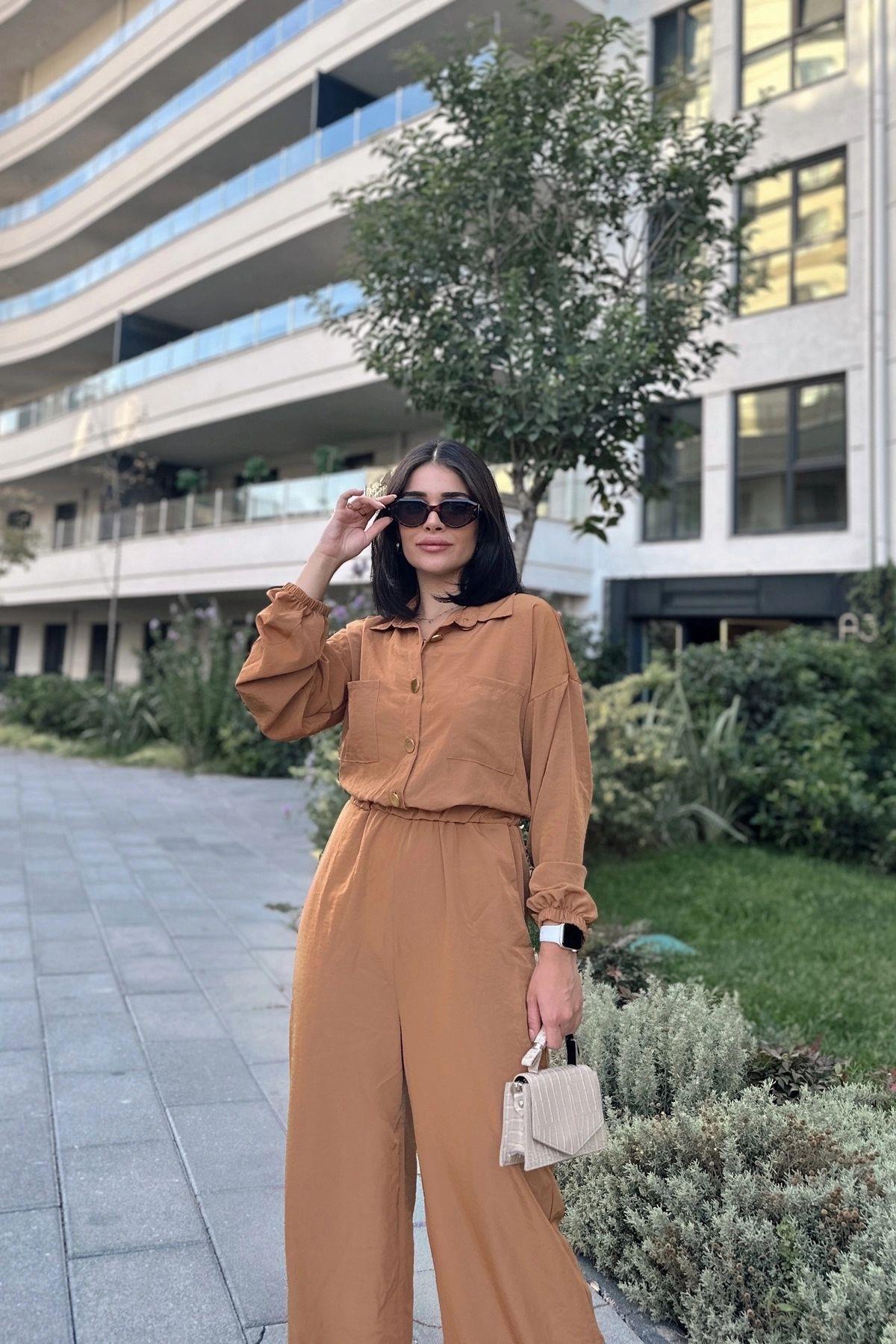 Tan Women Jumpsuit