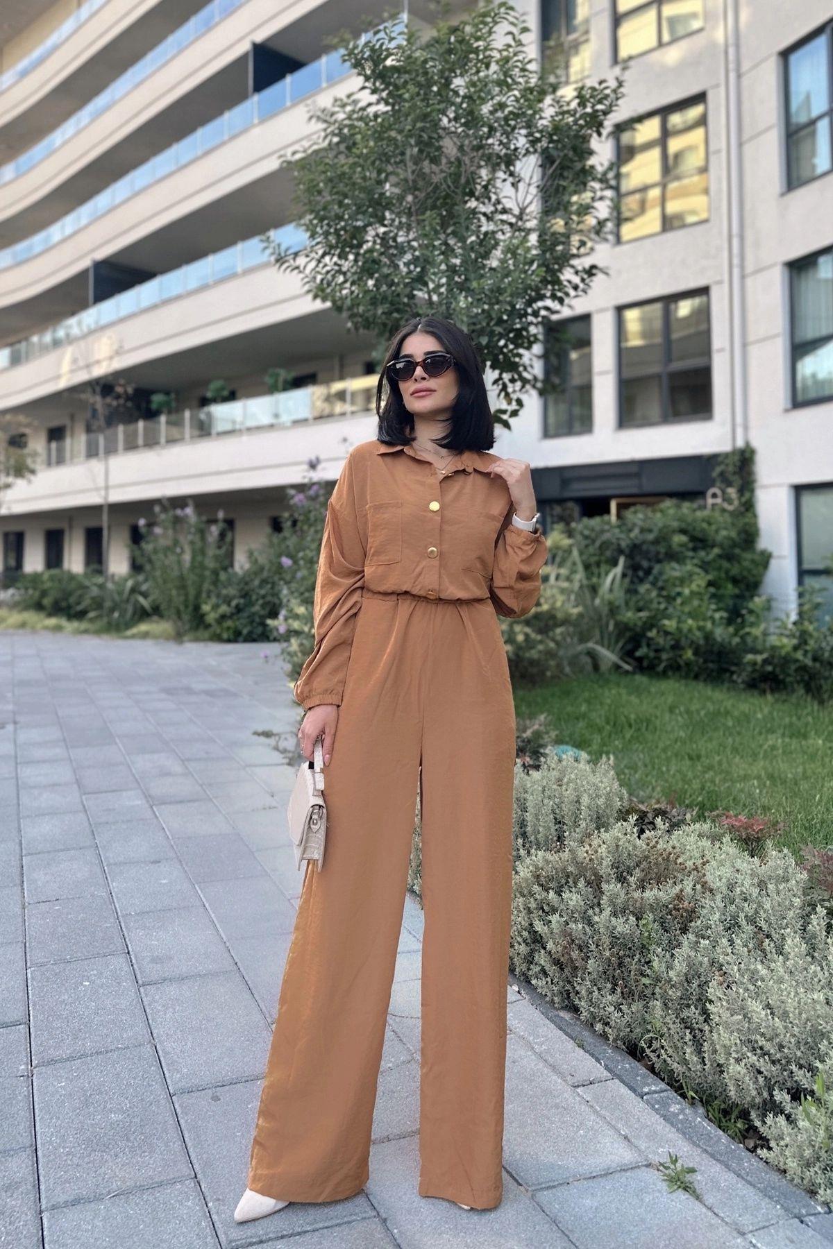 Tan Women Jumpsuit