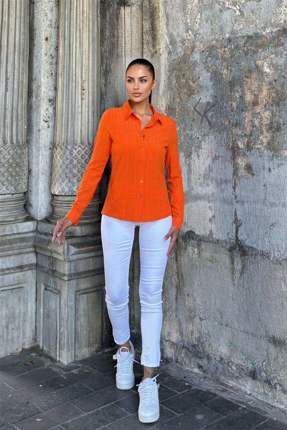 Orange Women Shirt