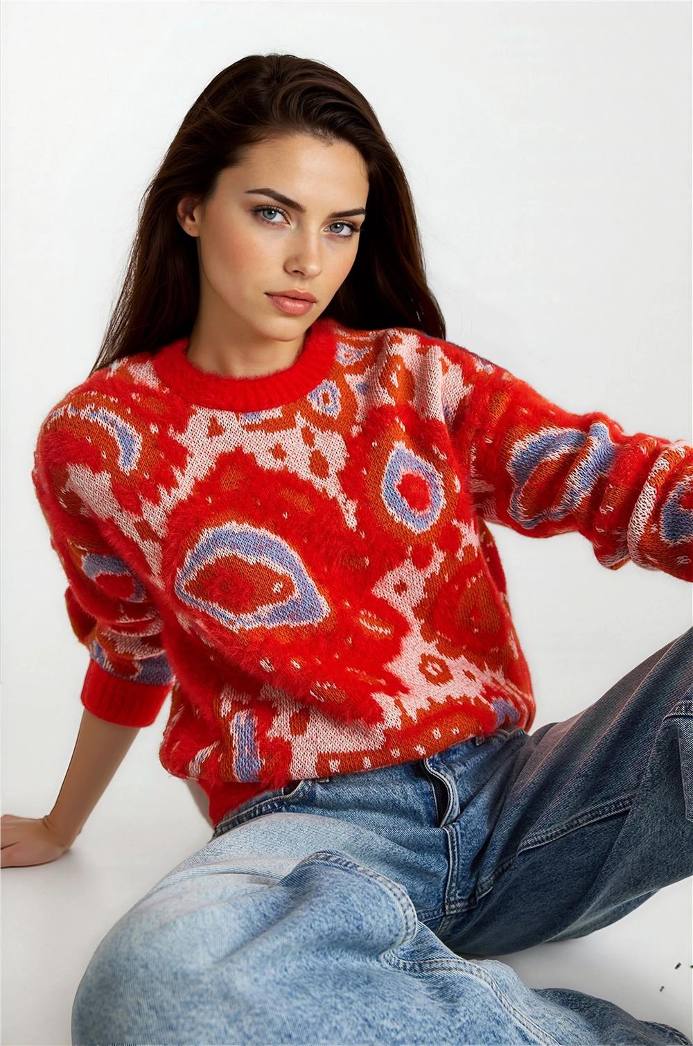 Orange Women Sweater