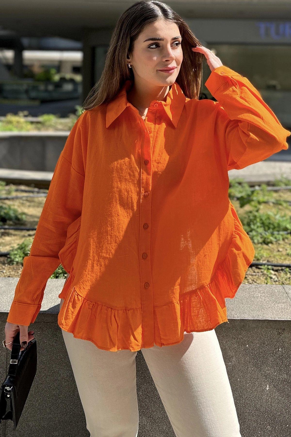 Orange Women Shirt