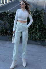 Green Women Pants