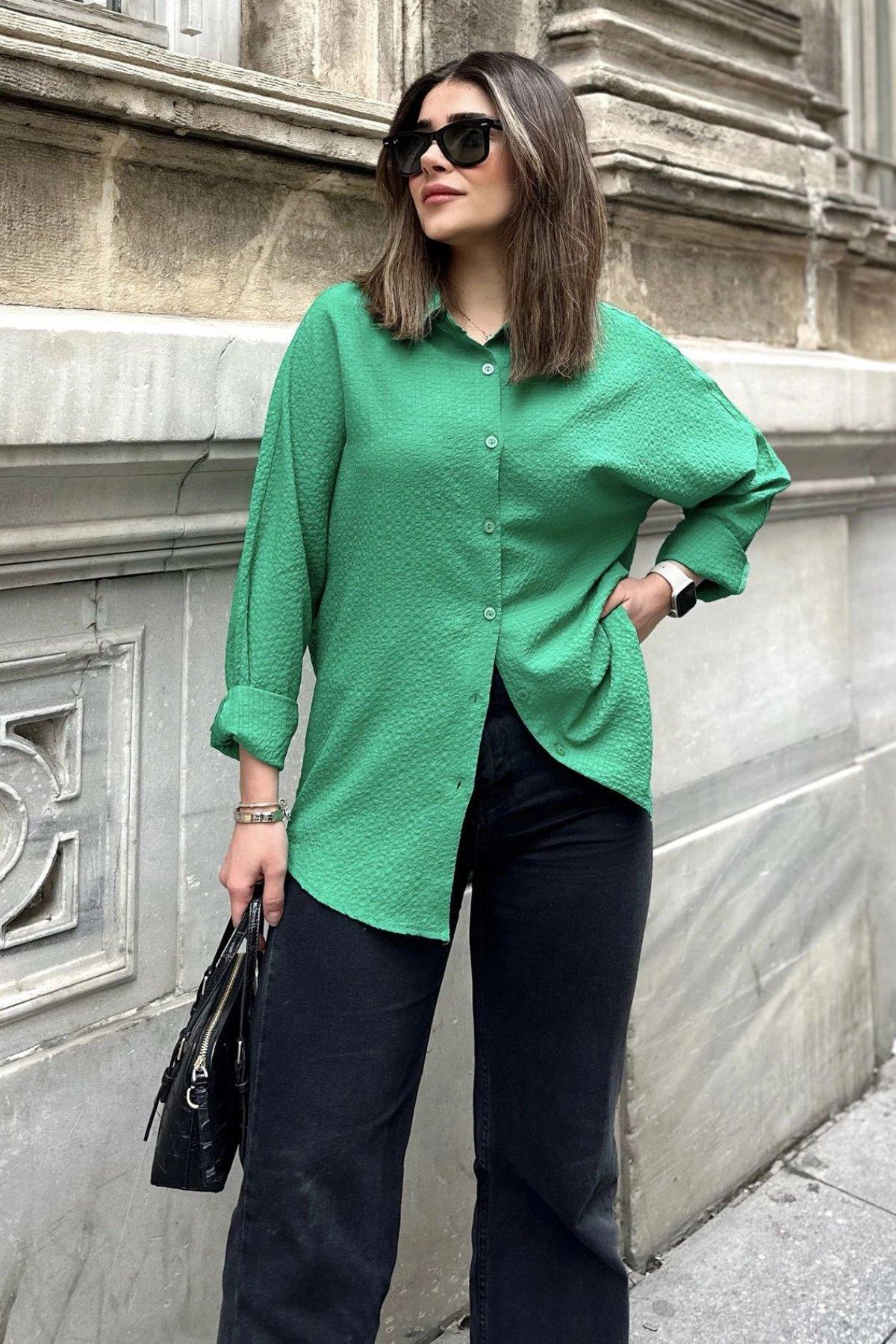Benetton Green Women Shirt