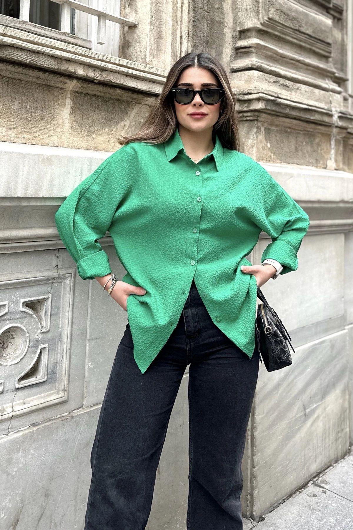 Benetton Green Women Shirt