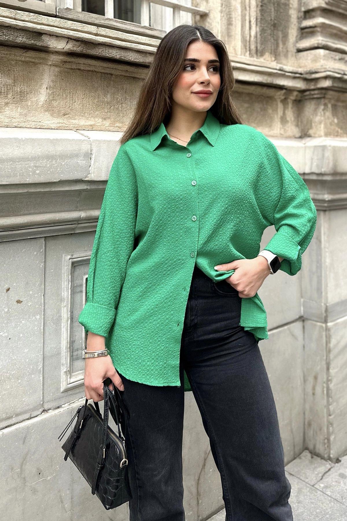 Benetton Green Women Shirt