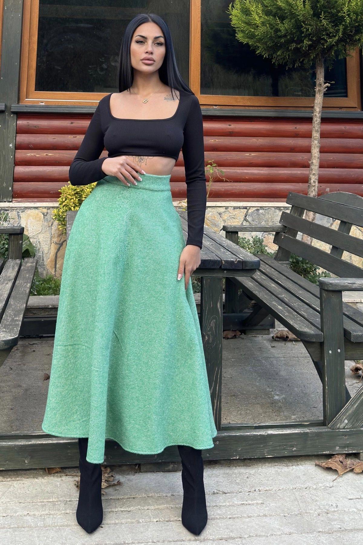 Green Women Skirt