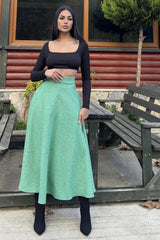 Green Women Skirt