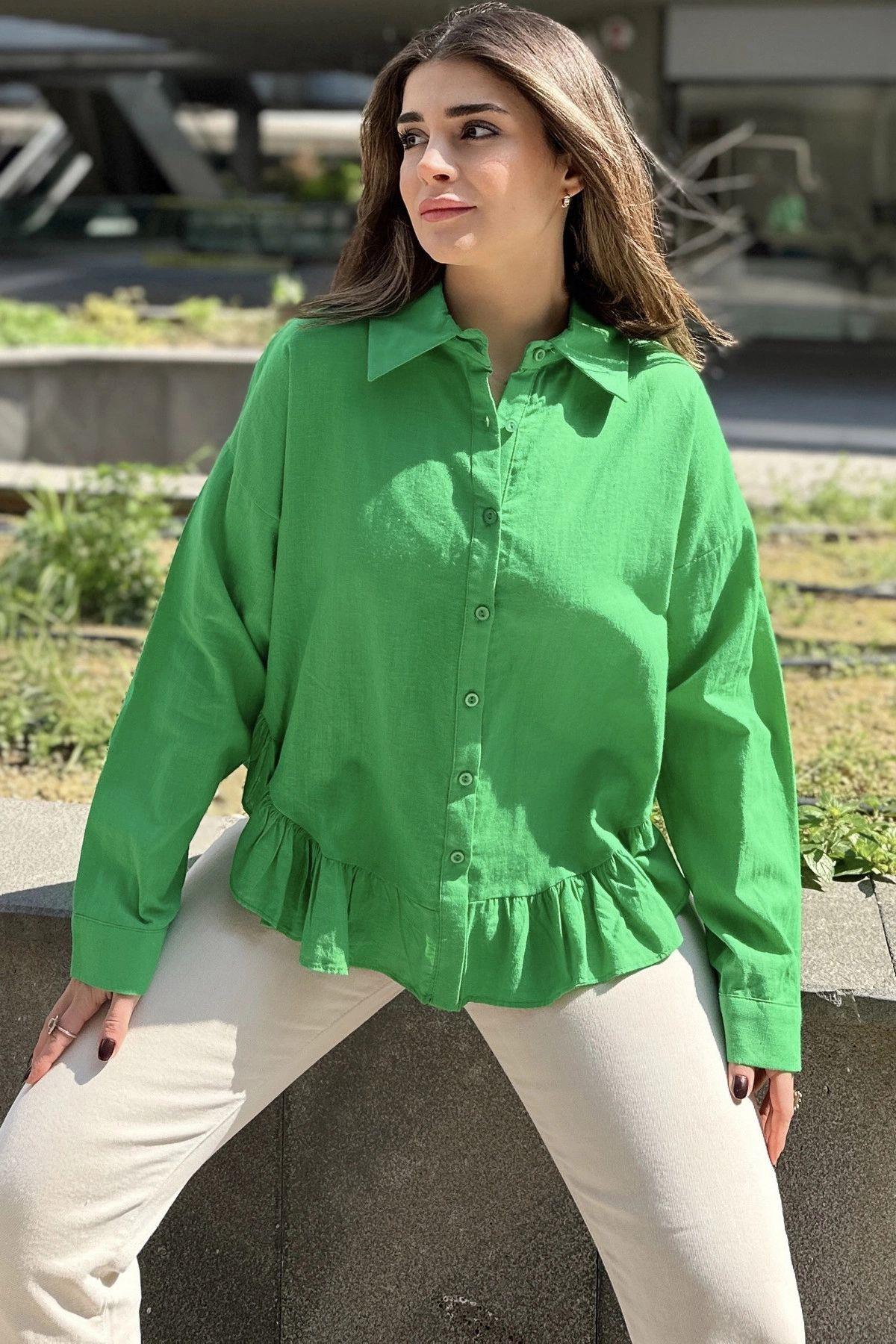 Benetton Green Women Shirt