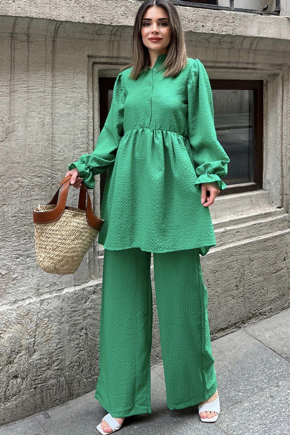 Benetton Green Women Two-Piece Set