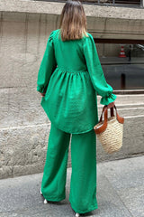 Benetton Green Women Two-Piece Set