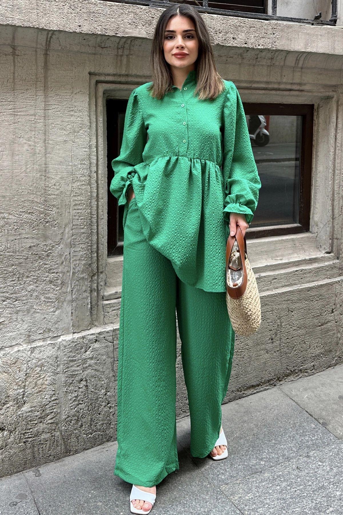 Benetton Green Women Two-Piece Set