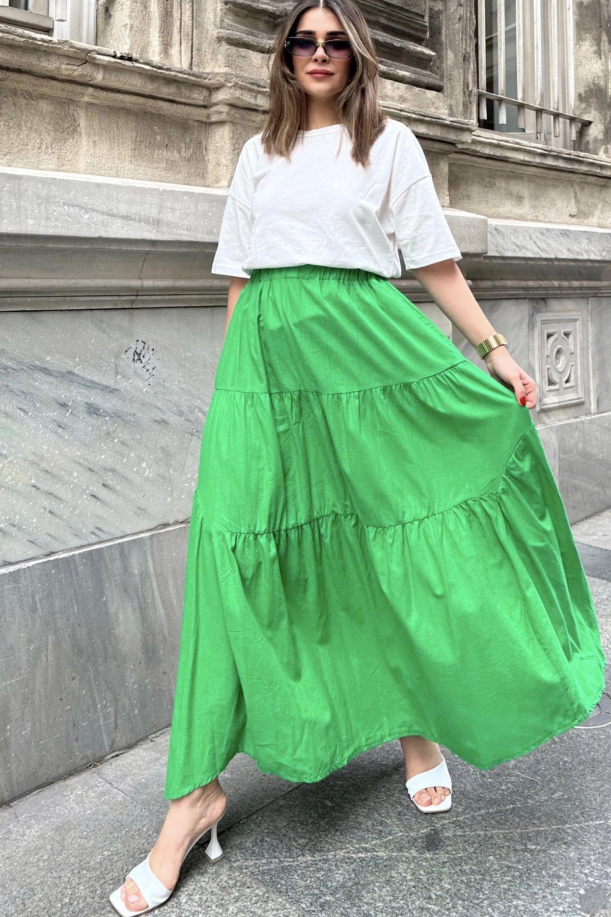 Green Women Skirt