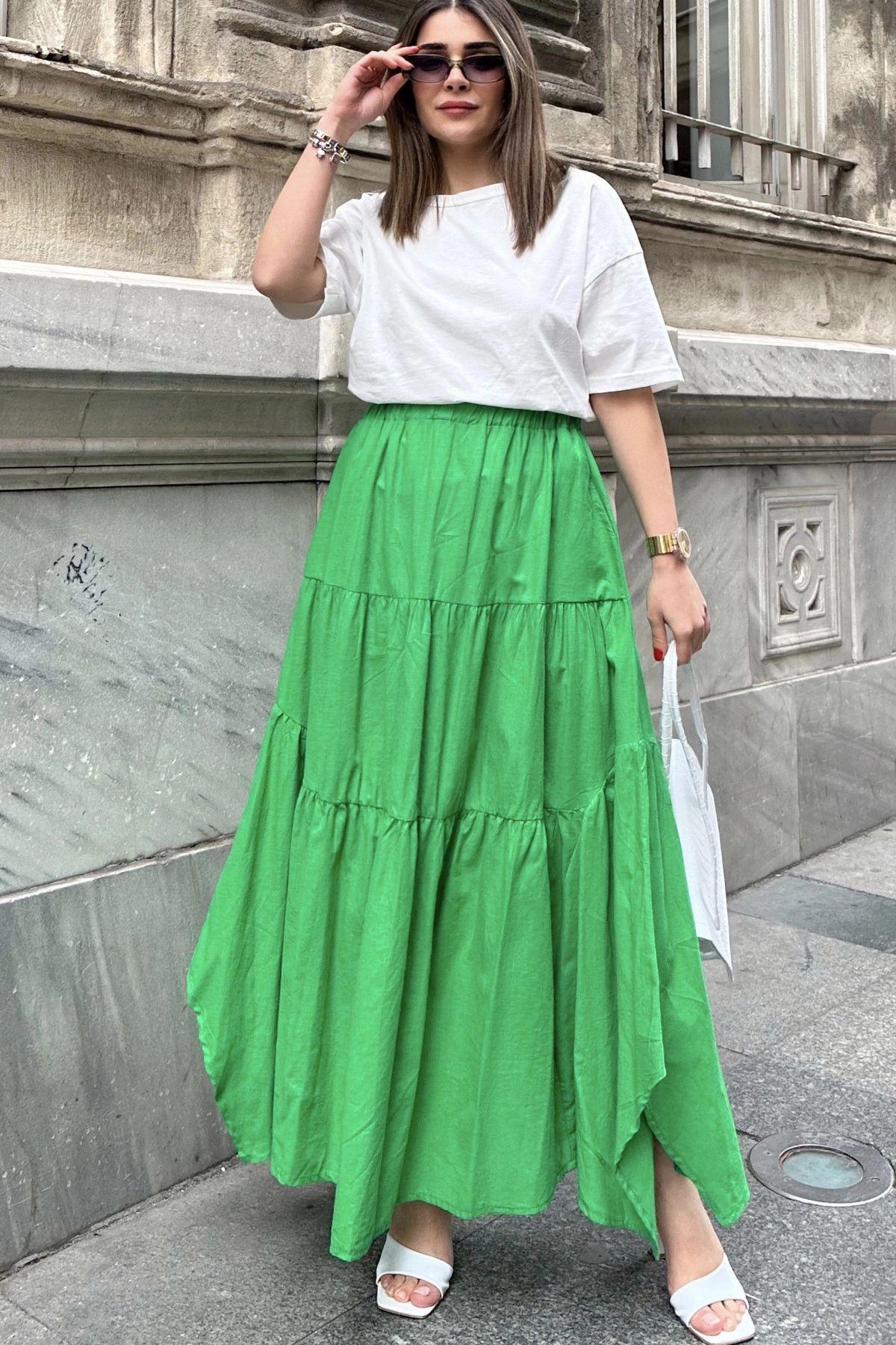 Green Women Skirt