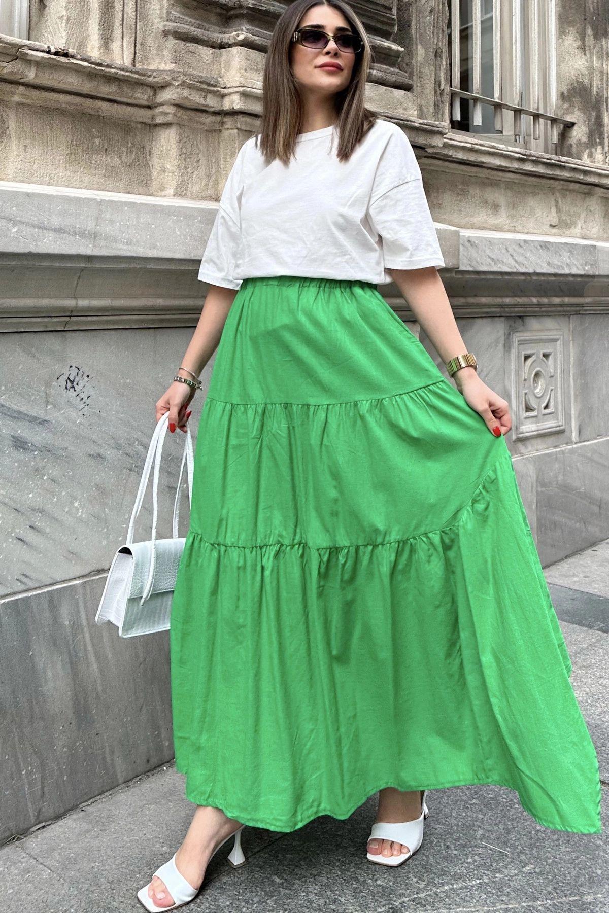 Green Women Skirt