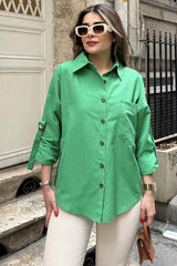 Benetton Green Women Shirt