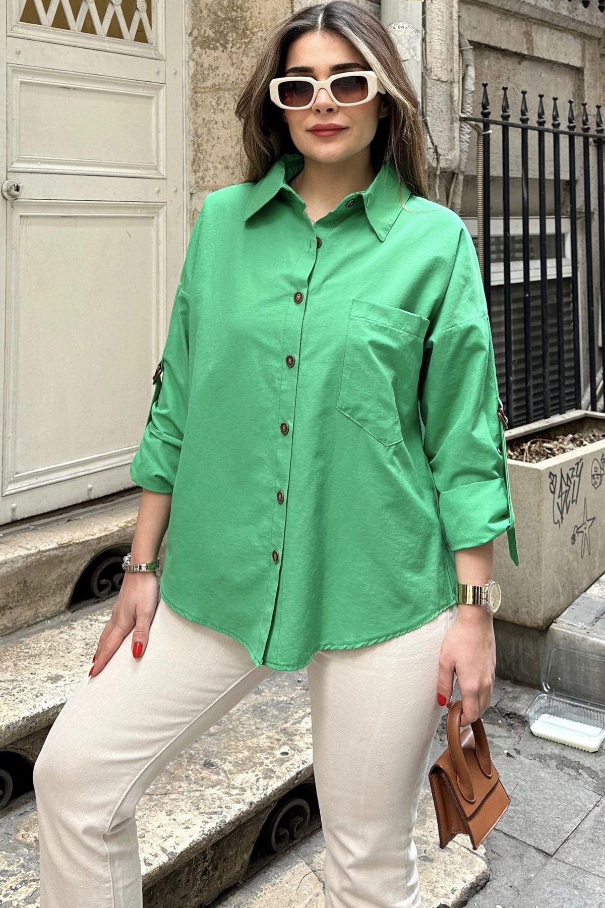 Benetton Green Women Shirt